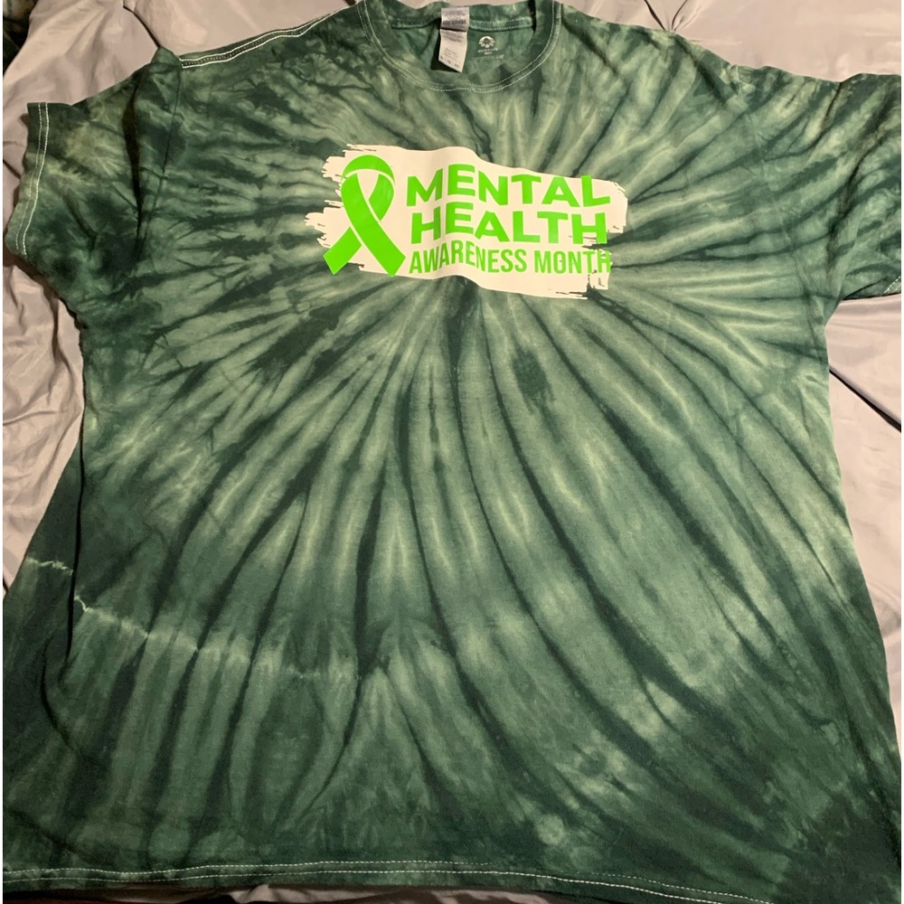 XL Green Tye Dye Mental Heath Awareness Tee